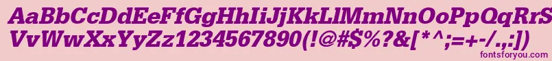 GlyphaltstdBlackoblique Font – Purple Fonts on Pink Background