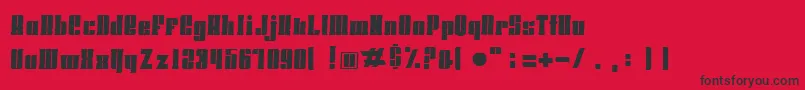 フォントHoodsandcapersSlab – 赤い背景に黒い文字