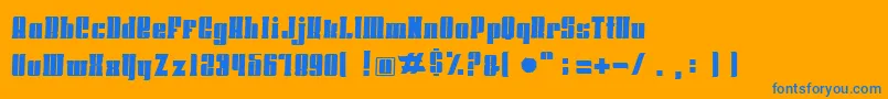 フォントHoodsandcapersSlab – オレンジの背景に青い文字