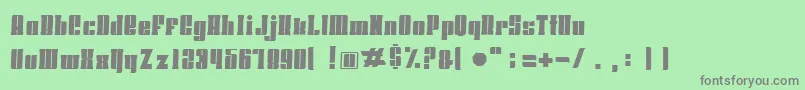 フォントHoodsandcapersSlab – 緑の背景に灰色の文字