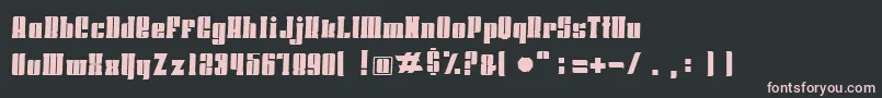 Czcionka HoodsandcapersSlab – różowe czcionki na czarnym tle
