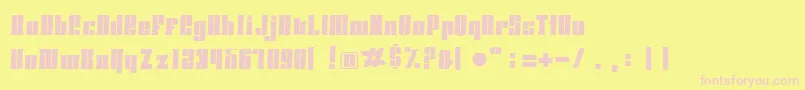 HoodsandcapersSlab Font – Pink Fonts on Yellow Background