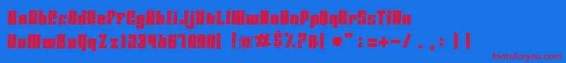 HoodsandcapersSlab Font – Red Fonts on Blue Background