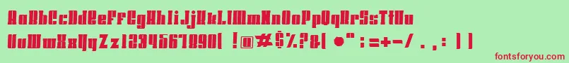 HoodsandcapersSlab Font – Red Fonts on Green Background