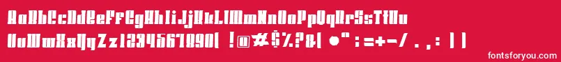 フォントHoodsandcapersSlab – 赤い背景に白い文字