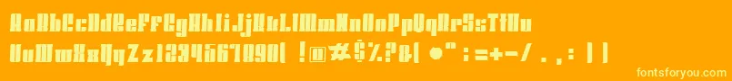 フォントHoodsandcapersSlab – オレンジの背景に黄色の文字