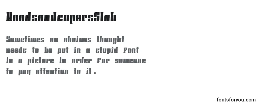 Review of the HoodsandcapersSlab Font