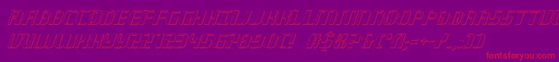 Jetway3Dital Font – Red Fonts on Purple Background