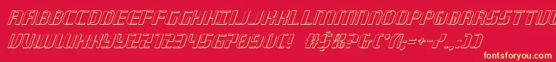 Jetway3Dital Font – Yellow Fonts on Red Background