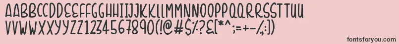 フォントSunshineSmiles – ピンクの背景に黒い文字