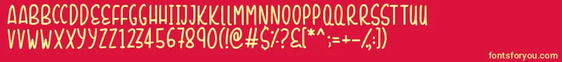SunshineSmiles Font – Yellow Fonts on Red Background