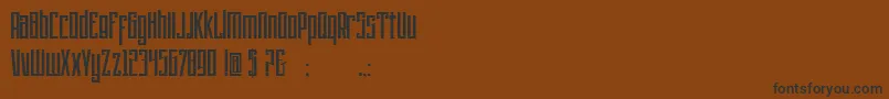 Fonte PsychoticRobots – fontes pretas em um fundo marrom