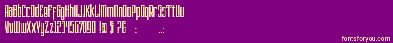 フォントPsychoticRobots – 紫の背景に黄色のフォント