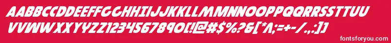 Шрифт Governorsuperital – белые шрифты на красном фоне