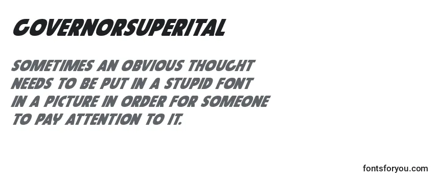 Review of the Governorsuperital Font