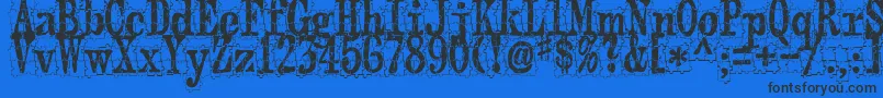 Puzzleface-Schriftart – Schwarze Schriften auf blauem Hintergrund