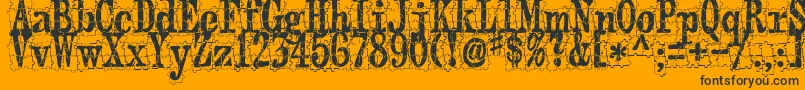 Puzzleface-Schriftart – Schwarze Schriften auf orangefarbenem Hintergrund