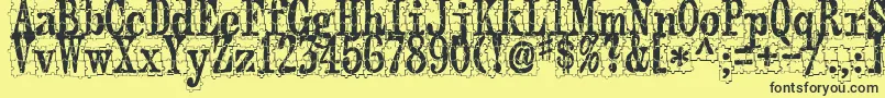 Puzzleface-Schriftart – Schwarze Schriften auf gelbem Hintergrund