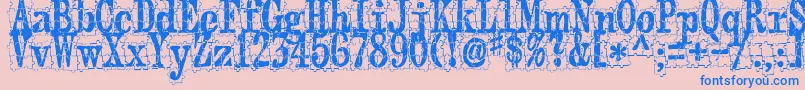 Puzzleface-Schriftart – Blaue Schriften auf rosa Hintergrund