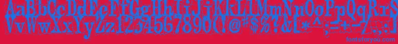 Puzzleface Font – Blue Fonts on Red Background