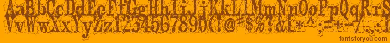 Puzzleface Font – Brown Fonts on Orange Background