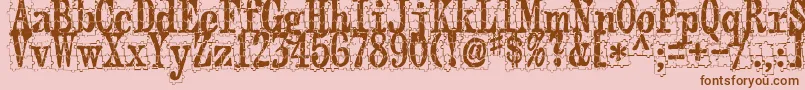 Puzzleface Font – Brown Fonts on Pink Background