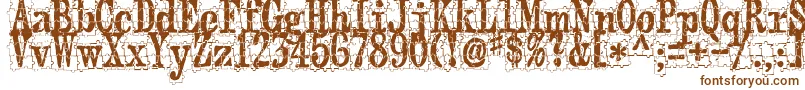 Puzzleface-Schriftart – Braune Schriften auf weißem Hintergrund