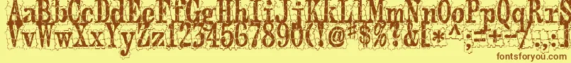 Puzzleface Font – Brown Fonts on Yellow Background