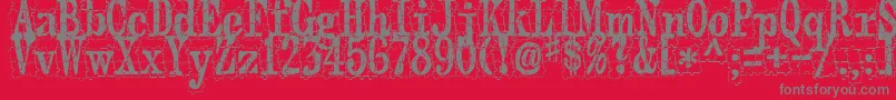 Puzzleface Font – Gray Fonts on Red Background