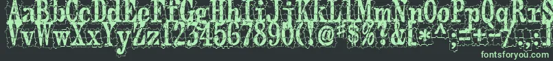 Puzzleface Font – Green Fonts on Black Background