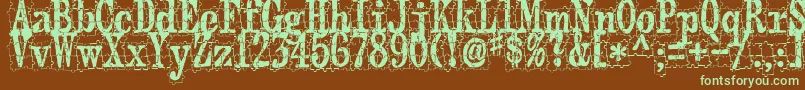 Puzzleface Font – Green Fonts on Brown Background