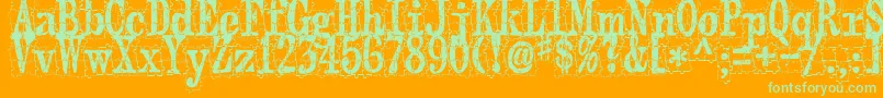 Puzzleface Font – Green Fonts on Orange Background