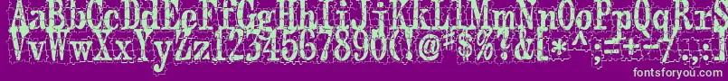 Puzzleface Font – Green Fonts on Purple Background