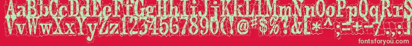 Puzzleface Font – Green Fonts on Red Background