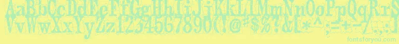 Puzzleface Font – Green Fonts on Yellow Background