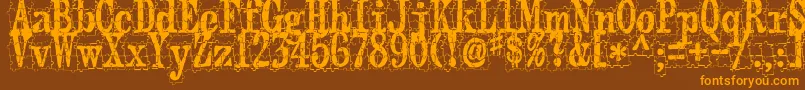 Puzzleface Font – Orange Fonts on Brown Background