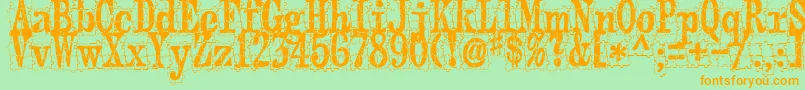 Puzzleface Font – Orange Fonts on Green Background