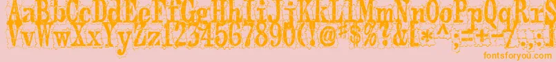 Puzzleface-Schriftart – Orangefarbene Schriften auf rosa Hintergrund