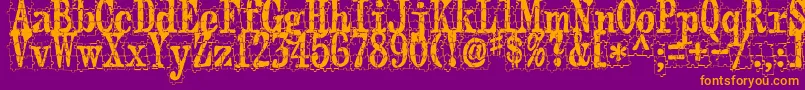 Puzzleface Font – Orange Fonts on Purple Background