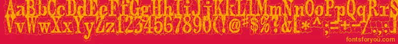 Puzzleface Font – Orange Fonts on Red Background