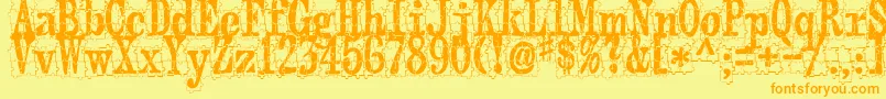 Puzzleface Font – Orange Fonts on Yellow Background