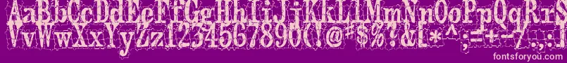 Puzzleface-Schriftart – Rosa Schriften auf violettem Hintergrund