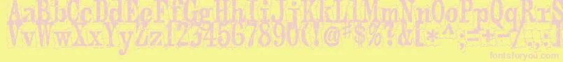 Puzzleface Font – Pink Fonts on Yellow Background