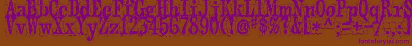 Puzzleface Font – Purple Fonts on Brown Background