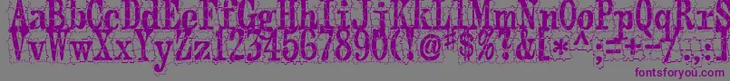 Puzzleface-Schriftart – Violette Schriften auf grauem Hintergrund