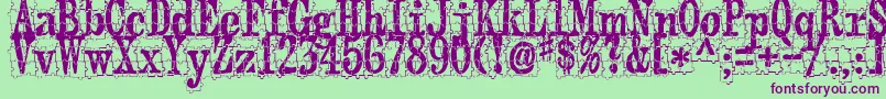 Puzzleface Font – Purple Fonts on Green Background