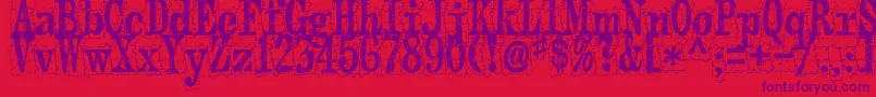 Puzzleface Font – Purple Fonts on Red Background