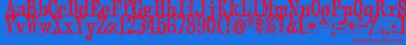 Puzzleface Font – Red Fonts on Blue Background