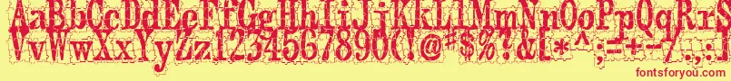 Puzzleface Font – Red Fonts on Yellow Background