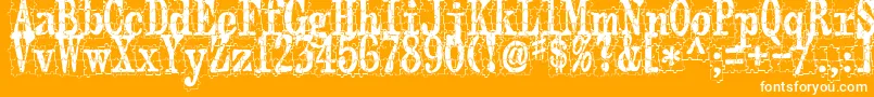 Puzzleface-Schriftart – Weiße Schriften auf orangefarbenem Hintergrund
